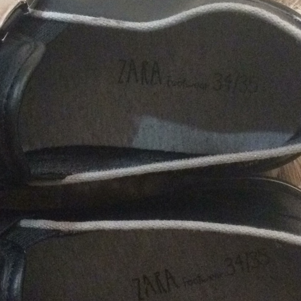 Zara footwear black leather girl shoes 34/35 - Picture 5 of 8